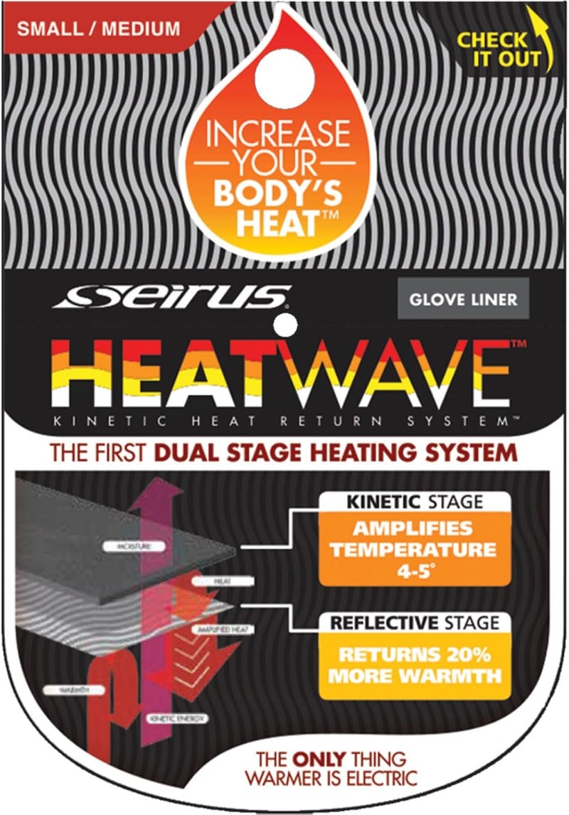 Unisex Heatwave Glove Liner | Breathable Lightweight Winter Glove Liners with Form-Fitting 4-Way Stretch Lycra Cuff